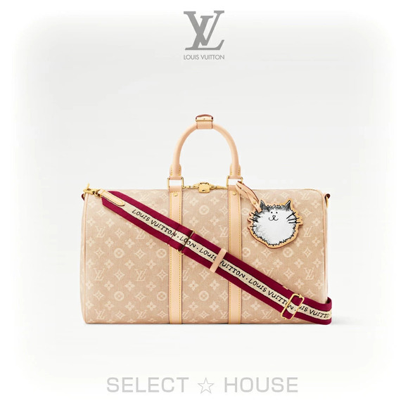 Louis Vuitton Handbags - Louis Vuitton Keepall Bandouliere Travel Bag Leather White Tan